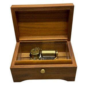 vintage wood music box Reuge rain drop keep fallin' on your head Swiss READ